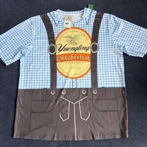 Yuengling Shirt Mens 2XL Blue Oktoberfest Lederhosen Costume Graphic Tee T-Shirt